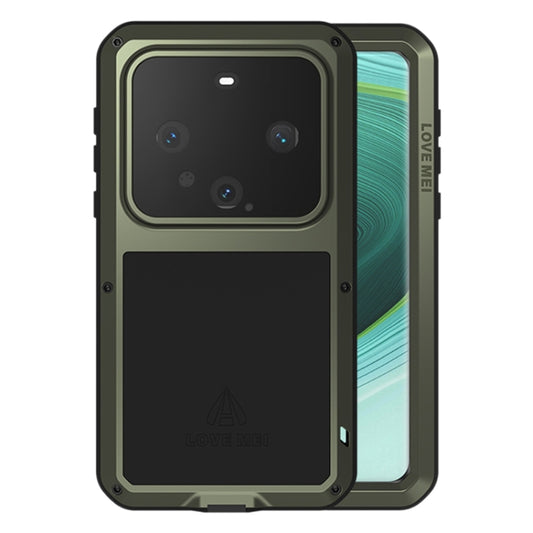 For Huawei Mate 60 Pro / 60 Pro+ LOVE MEI Metal Shockproof Life Waterproof Dustproof Phone Case(Army Green) by LOVE MEI