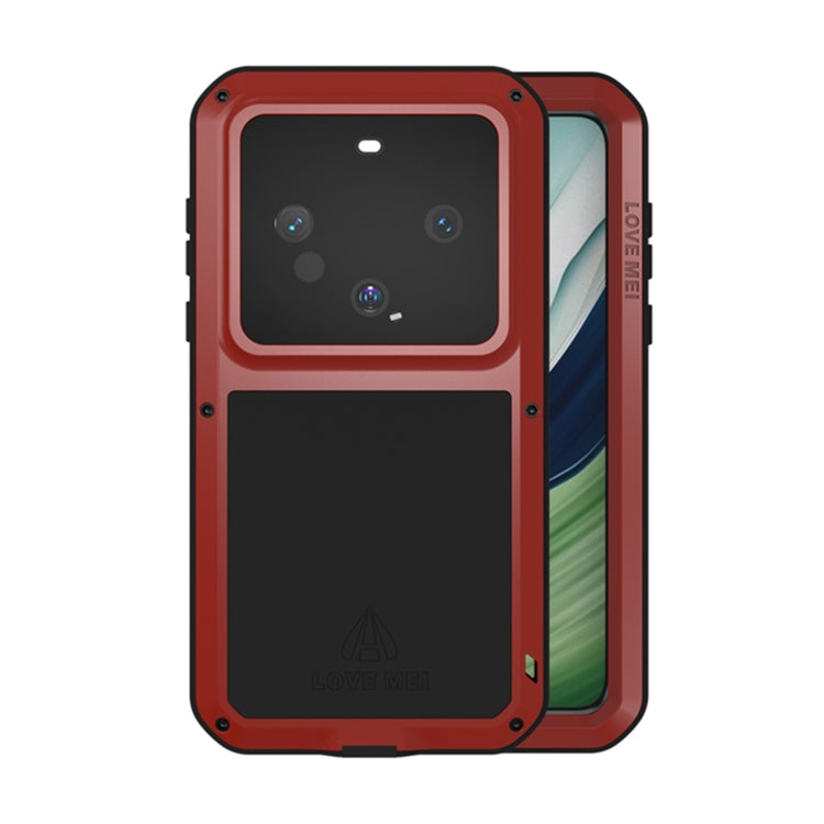 For Huawei Mate 60 LOVE MEI Metal Shockproof Life Waterproof Dustproof Phone Case(Red) by LOVE MEI