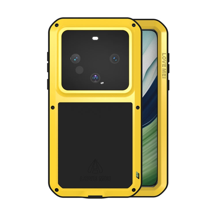 For Huawei Mate 60 LOVE MEI Metal Shockproof Life Waterproof Dustproof Phone Case(Yellow) by LOVE MEI