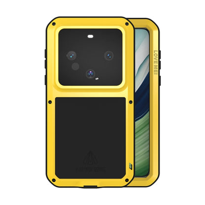 For Huawei Mate 60 LOVE MEI Metal Shockproof Life Waterproof Dustproof Phone Case(Yellow) by LOVE MEI