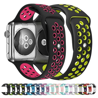 For Apple Watch Series 7 41mm / 6 & SE & 5 & 4 40mm / 3 & 2 & 1 38mm Sport Silicone Watch Band Standard Edition(Grey Yellow) by bashfashion