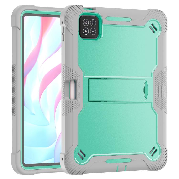 For Xiaomi Pad 7 / 7 Pro Shockproof Silicone Hybrid PC Tablet Case with Holder(Mint Green + Grey) by bashfashion