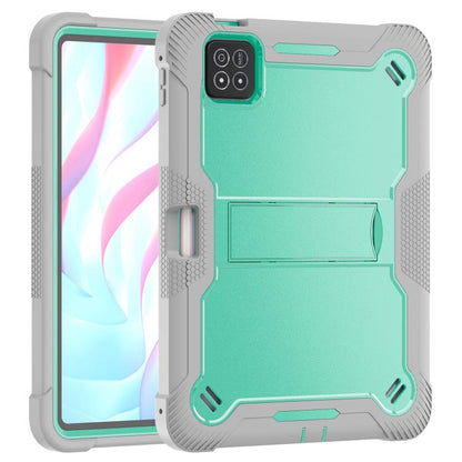 For Xiaomi Pad 7 / 7 Pro Shockproof Silicone Hybrid PC Tablet Case with Holder(Mint Green + Grey) by bashfashion