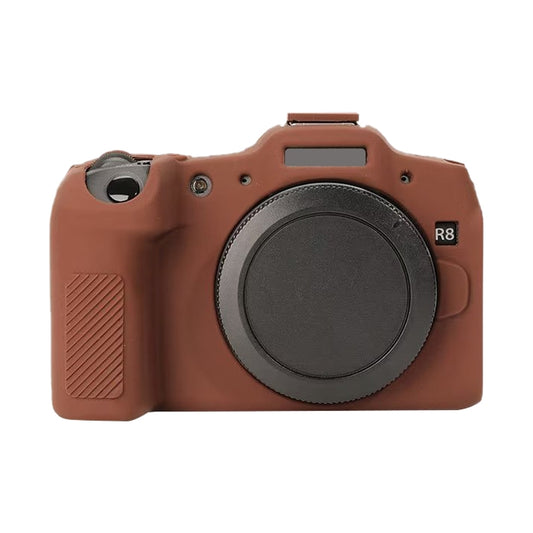 For Canon EOS R8 Soft Silicone Protective Case(Coffee) by bashfashion