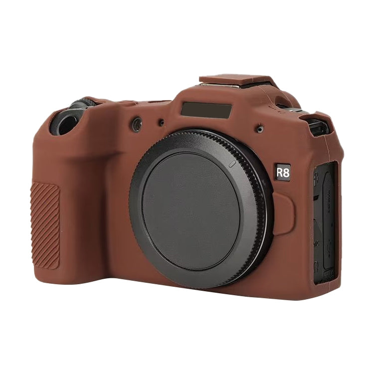 For Canon EOS R8 Soft Silicone Protective Case(Coffee) by bashfashion