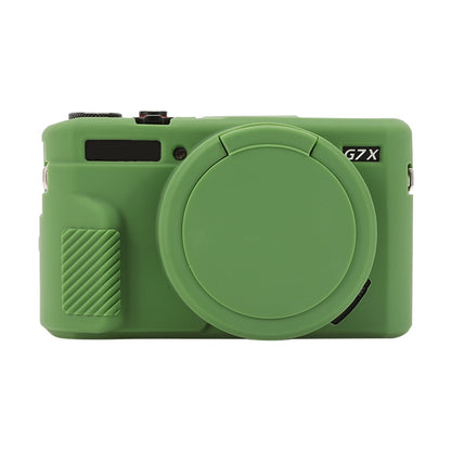 For Canon PowerShot G7 X Mark II / G7X2 Soft Silicone Protective Case with Lens Cover(Green) by bashfashion