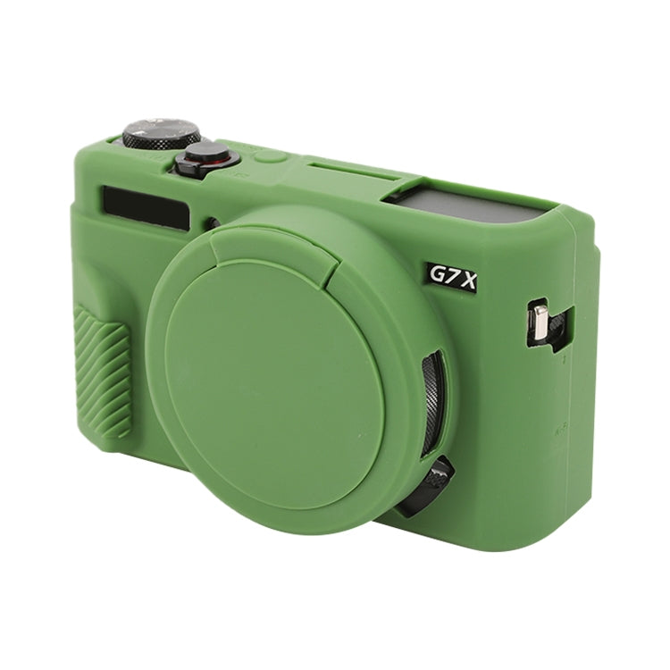 For Canon PowerShot G7 X Mark II / G7X2 Soft Silicone Protective Case with Lens Cover(Green) by bashfashion