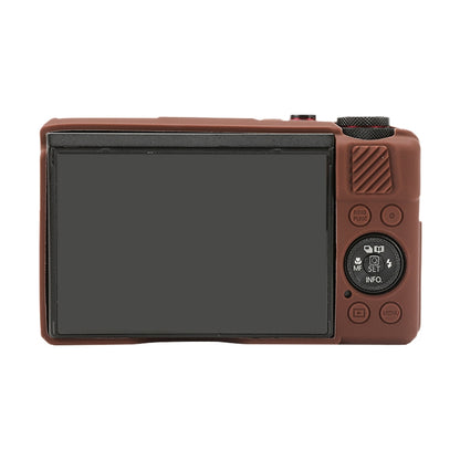 For Canon PowerShot G7 X Mark II / G7X2 Soft Silicone Protective Case with Lens Cover(Coffee) by bashfashion