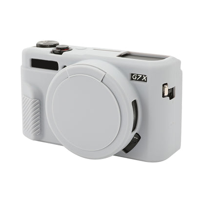 For Canon PowerShot G7 X Mark II / G7X2 Soft Silicone Protective Case with Lens Cover(Grey) by bashfashion