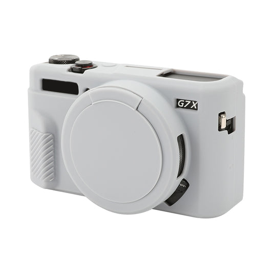 For Canon PowerShot G7 X Mark II / G7X2 Soft Silicone Protective Case with Lens Cover(Grey) by bashfashion