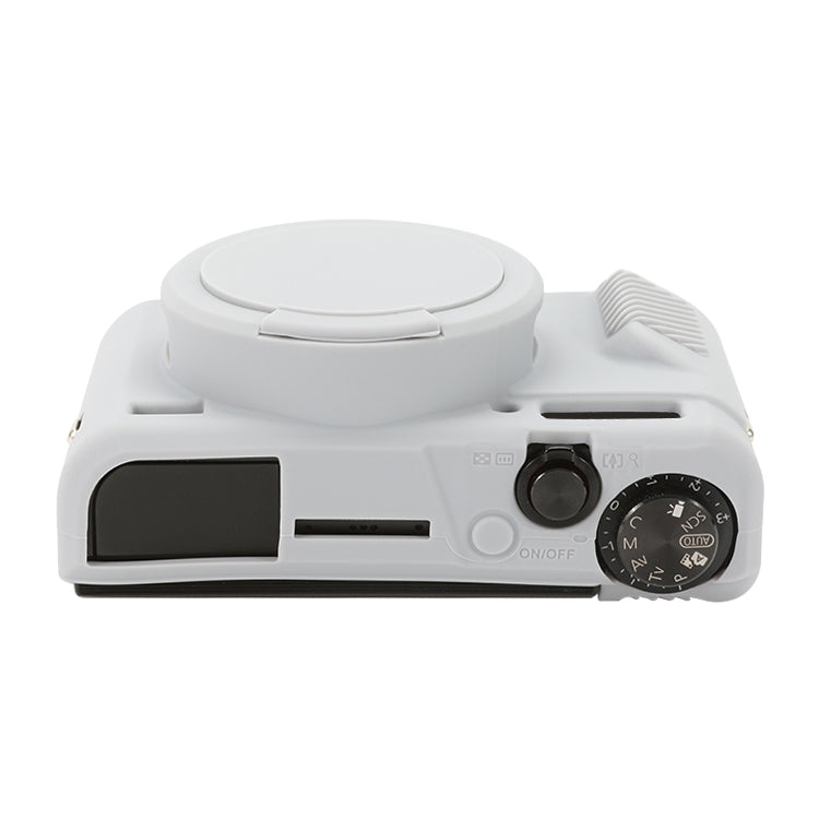 For Canon PowerShot G7 X Mark II / G7X2 Soft Silicone Protective Case with Lens Cover(Grey) by bashfashion