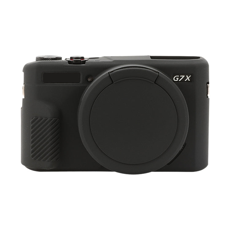 For Canon PowerShot G7 X Mark II / G7X2 Soft Silicone Protective Case with Lens Cover(Black) by bashfashion