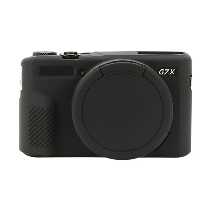 For Canon PowerShot G7 X Mark II / G7X2 Soft Silicone Protective Case with Lens Cover(Black) by bashfashion