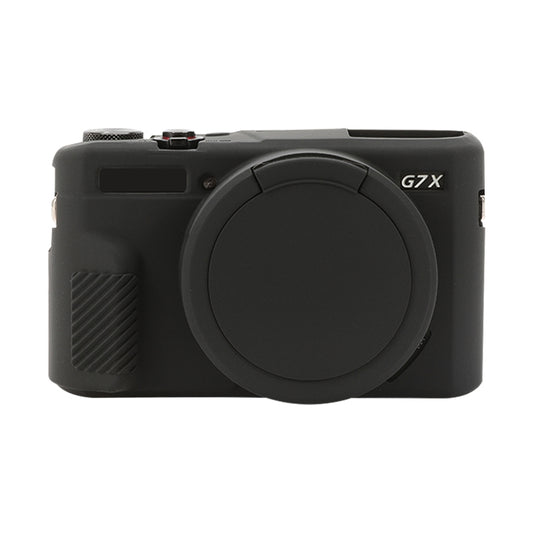 For Canon PowerShot G7 X Mark II / G7X2 Soft Silicone Protective Case with Lens Cover(Black) by bashfashion