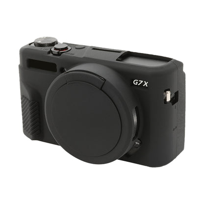 For Canon PowerShot G7 X Mark II / G7X2 Soft Silicone Protective Case with Lens Cover(Black) by bashfashion