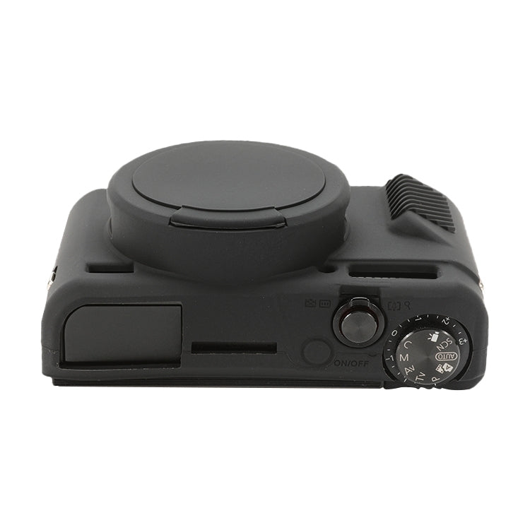 For Canon PowerShot G7 X Mark II / G7X2 Soft Silicone Protective Case with Lens Cover(Black) by bashfashion