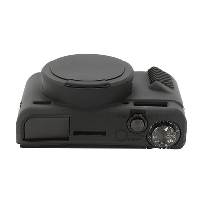 For Canon PowerShot G7 X Mark II / G7X2 Soft Silicone Protective Case with Lens Cover(Black) by bashfashion