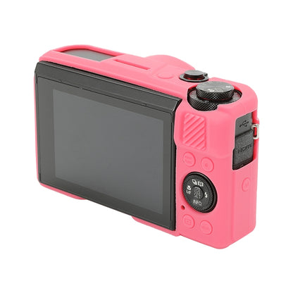 For Canon PowerShot G7 X Mark II / G7X2 Soft Silicone Protective Case with Lens Cover(Peach Red) by bashfashion