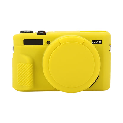 For Canon PowerShot G7 X Mark II / G7X2 Soft Silicone Protective Case with Lens Cover(Yellow) by bashfashion