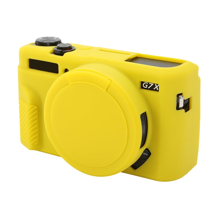 For Canon PowerShot G7 X Mark II / G7X2 Soft Silicone Protective Case with Lens Cover(Yellow) by bashfashion