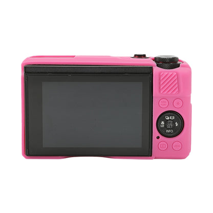 For Canon PowerShot G7 X Mark II / G7X2 Soft Silicone Protective Case with Lens Cover(Rose Red) by bashfashion