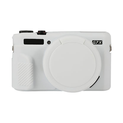 For Canon PowerShot G7 X Mark II / G7X2 Soft Silicone Protective Case with Lens Cover(White) by bashfashion