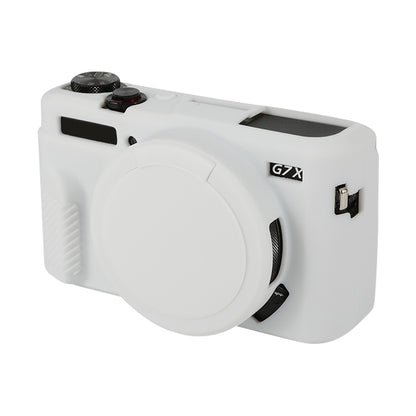For Canon PowerShot G7 X Mark II / G7X2 Soft Silicone Protective Case with Lens Cover(White) by bashfashion