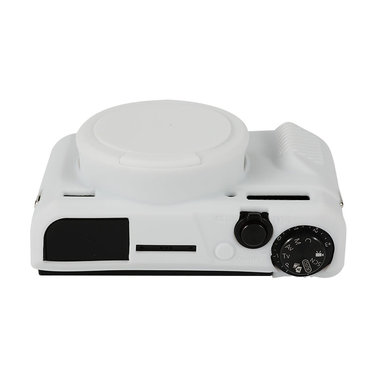 For Canon PowerShot G7 X Mark II / G7X2 Soft Silicone Protective Case with Lens Cover(White) by bashfashion