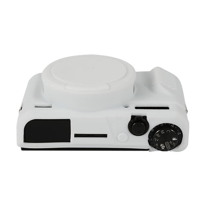 For Canon PowerShot G7 X Mark II / G7X2 Soft Silicone Protective Case with Lens Cover(White) by bashfashion