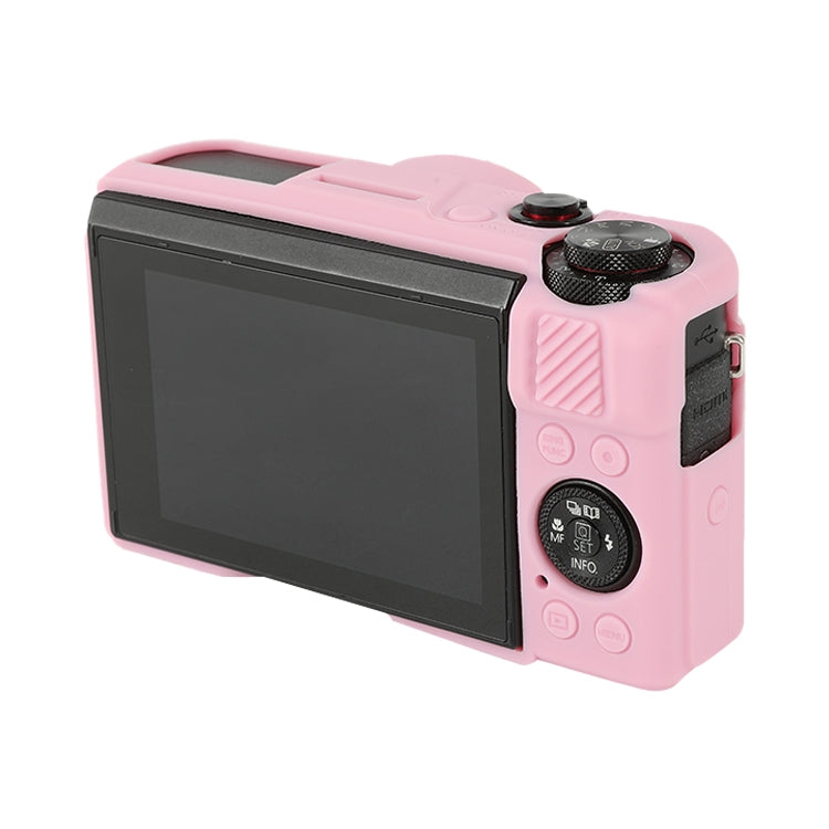 For Canon PowerShot G7 X Mark II / G7X2 Soft Silicone Protective Case with Lens Cover(Pink) by bashfashion
