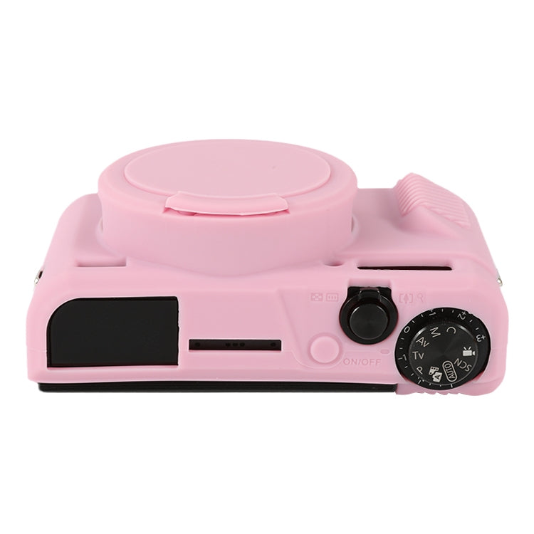 For Canon PowerShot G7 X Mark II / G7X2 Soft Silicone Protective Case with Lens Cover(Pink) by bashfashion