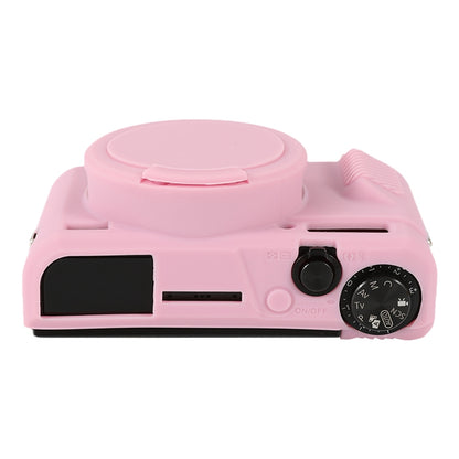 For Canon PowerShot G7 X Mark II / G7X2 Soft Silicone Protective Case with Lens Cover(Pink) by bashfashion