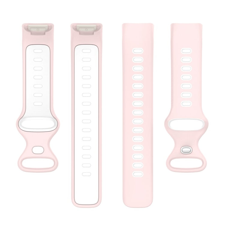 For Fitbit Charge 6 Two Color Silicone Watch Band(Sand Powder White) by bashfashion