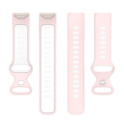 For Fitbit Charge 6 Two Color Silicone Watch Band(Sand Powder White) by bashfashion