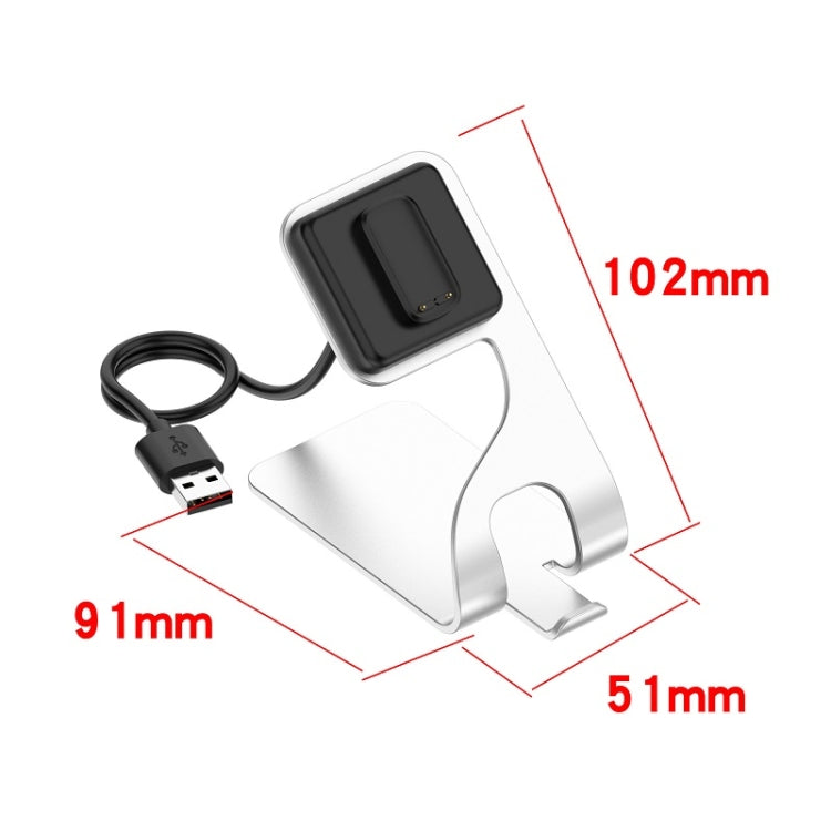 For Fitbit Charge 6 / Luxe Portable Magnetic Metal Charger Holder(Silver) by bashfashion