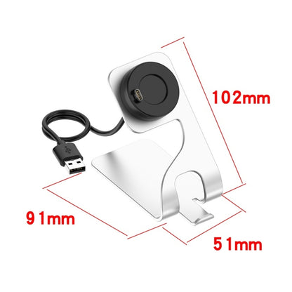 For Venu3 / Venu3S / Vivoactive 5 Portable Magnetic Metal Charger Holder with Data Function(Silver) by bashfashion