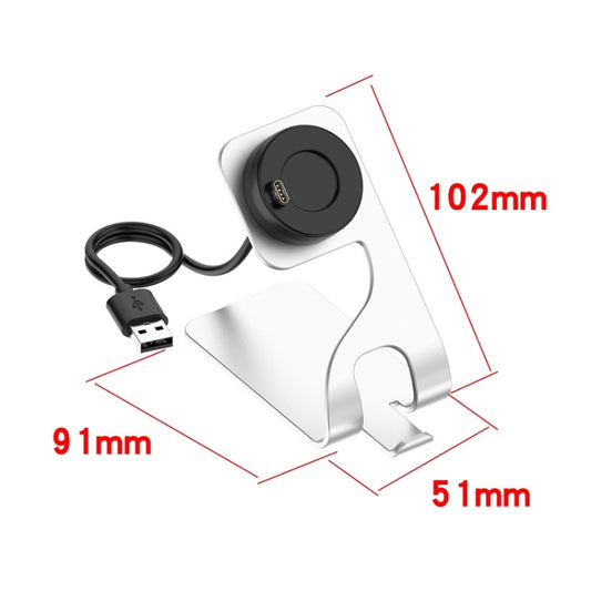 For Venu3 / Venu3S / Vivoactive 5 Portable Magnetic Metal Charger Holder with Data Function(Silver) by bashfashion