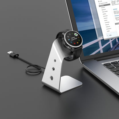 For Venu3 / Venu3S / Vivoactive 5 Portable Metal Charger Holder with Data Function, Right Interface(Silver) by bashfashion