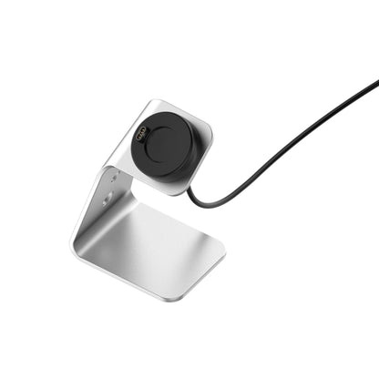 For Venu3 / Venu3S / Vivoactive 5 Portable Metal Charger Holder with Data Function, Left Interface(Silver) by bashfashion