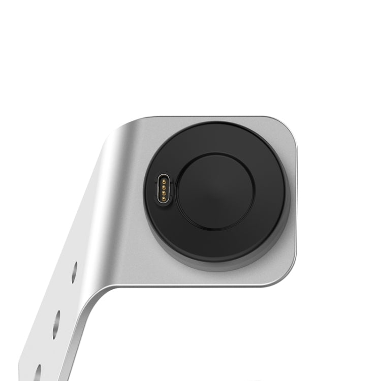 For Venu3 / Venu3S / Vivoactive 5 Portable Metal Charger Holder with Data Function, Left Interface(Silver) by bashfashion