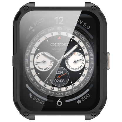 For OPPO Watch 4 Pro PC + Tempered Film Integrated Watch Protective Case(Black) by bashfashion