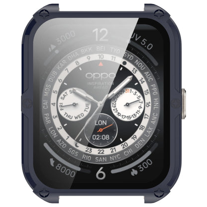 For OPPO Watch 4 Pro PC + Tempered Film Integrated Watch Protective Case(Ink Blue) by bashfashion