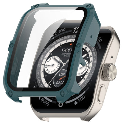 For OPPO Watch 4 Pro PC + Tempered Film Integrated Watch Protective Case(Pine Green) by bashfashion