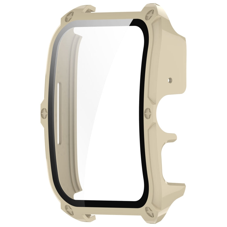 For OPPO Watch 4 Pro PC + Tempered Film Integrated Watch Protective Case(Ivory White) by bashfashion