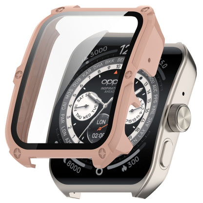 For OPPO Watch 4 Pro PC + Tempered Film Integrated Watch Protective Case(Pink) by bashfashion