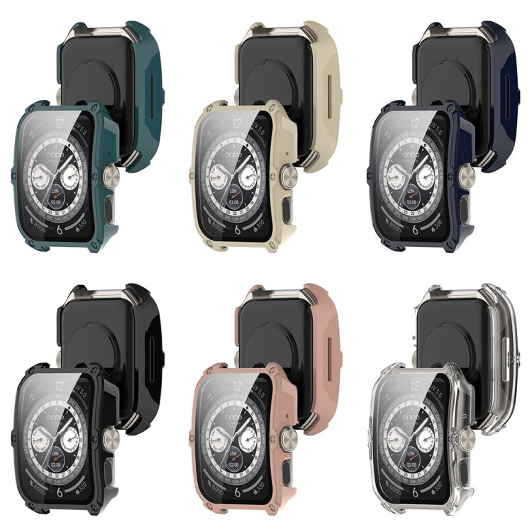 For OPPO Watch 4 Pro PC + Tempered Film Integrated Watch Protective Case(Black) by bashfashion