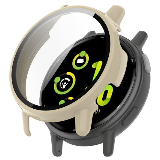 For Garmin vivoactive 5 / Active 5 PC + Tempered Film Integrated Watch Protective Case(Ivory) by bashfashion