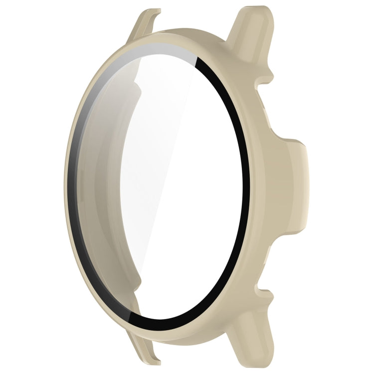 For Garmin vivoactive 5 / Active 5 PC + Tempered Film Integrated Watch Protective Case(Ivory) by bashfashion