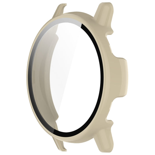 For Garmin vivoactive 5 / Active 5 PC + Tempered Film Integrated Watch Protective Case(Ivory) by bashfashion