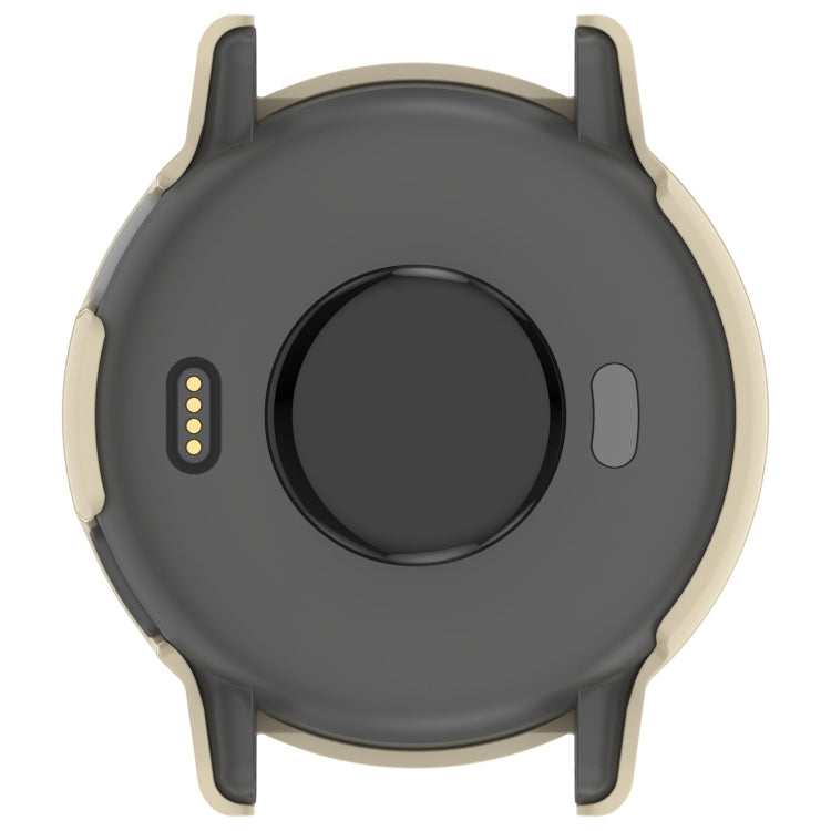 For Garmin vivoactive 5 / Active 5 PC + Tempered Film Integrated Watch Protective Case(Ivory) by bashfashion